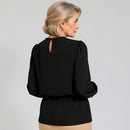 Blusa Formal Clásica con Encaje Floral